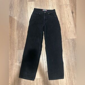 Y2K Empyre Tori Pants Women's size 6 Black Corduroy Wide Leg Pockets High Rise